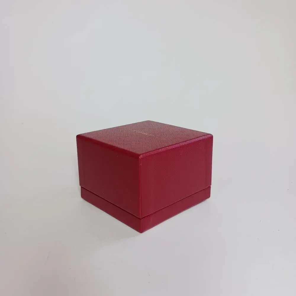Cartier Empty Box maroon Red with gold script writing 3.25 x 3.5 x 2.5 inches